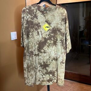Vintage Color Natural 100% Cotton Brown Tie Dye Cruce De Iguanas Costa Rica XXL